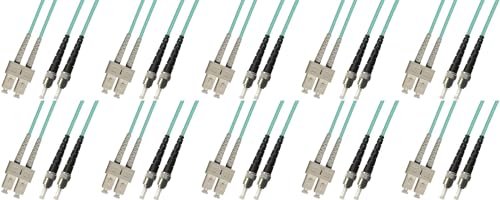 Ultra Spec Cables 1M Multimode Duplex 10 Gigabit Fiber Optic Cable (50/125) - SC to ST (10 Pack)