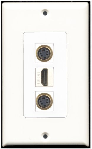 RiteAV 1 Port HDMI 2 Port S-Video Wall Plate OVERSIZED