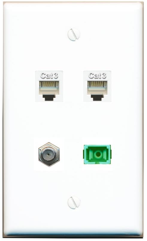 RiteAV - COAX 2 PHONE SC-APC Singlemode Simplex Wall Plate Flat White