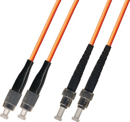 50M Multimode Duplex Fiber Optic Cable (50/125) - FC to ST