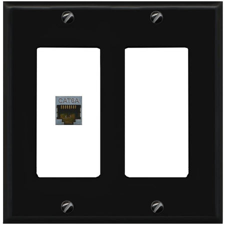 RiteAV 1 Port Cat6A Wall Plate - 2 Gang [Black/White]
