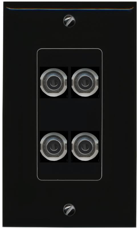 RiteAV 4 3.5mm Wall Plate Decorative [Black]