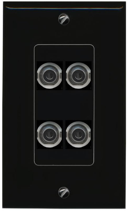 RiteAV 4 3.5mm Wall Plate Decorative [Black]