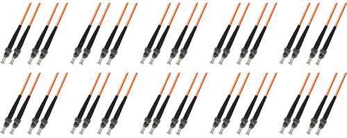 Ultra Spec Cables 25M Multimode Duplex Fiber Optic Cable (50/125) - ST to ST (10 Pack)