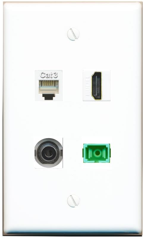 RiteAV - 3-5MM HDMI PHONE SC-APC Singlemode Simplex Wall Plate Flat White