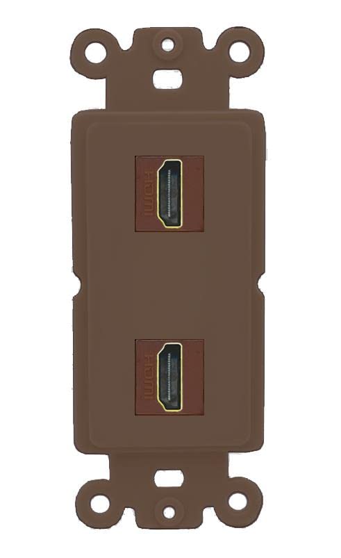 RiteAV HDMI Wall Plate 2 Port - Rocker [Brown/Brown]