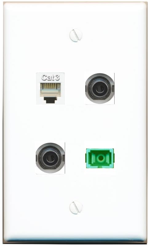 RiteAV - 2 3-5MM PHONE SC-APC Singlemode Simplex Wall Plate Flat White