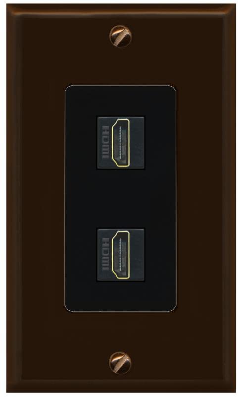RiteAV HDMI Wall Plate 2 Port - 1 Gang [Brown/Black]