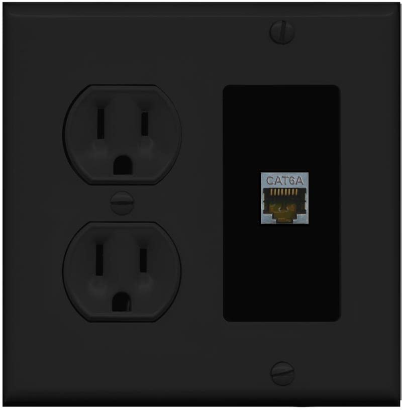 RiteAV 1 Port Cat6A Wall Plate - Round Outlet [Black/Black]