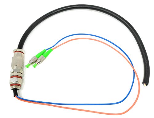Ultra Spec Cables - FC/APC (2 Strand) Singlemode (9/125) Fiber Optic Waterproof Armored Splice Pigtail - 10M