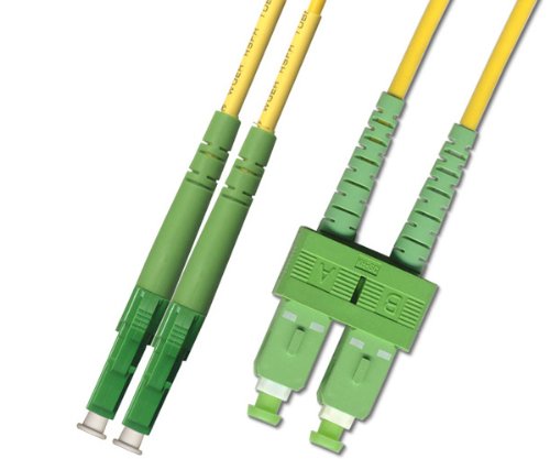 5M Singlemode Duplex Fiber Optic Cable (9/125) - LC/APC to SC/APC
