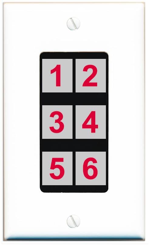 RiteAV 6 Port Custom Wall Plate - 1 Gang [White/Black]