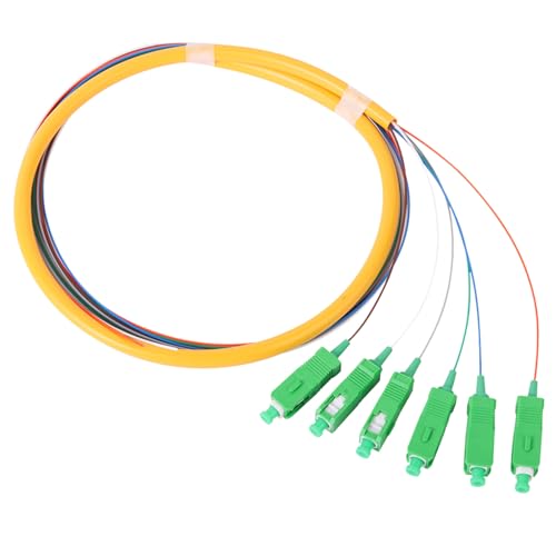 RiteAV - 6 Strand SC/APC Fiber Optic Pigtail 1.2m SC/APC Singlemode Fiber Pigtail for Networks Communication System, 1 Pack