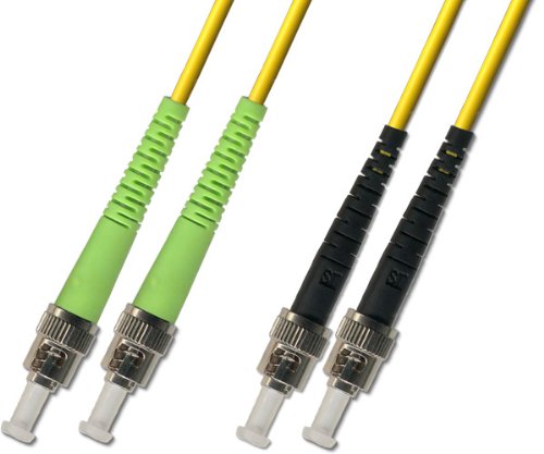 5M Singlemode Duplex Fiber Optic Cable (9/125) - ST/APC to ST/UPC