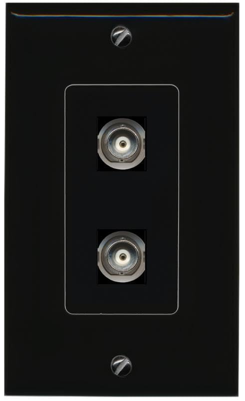 RiteAV 2 BNC Wall Plate Decorative [Black]