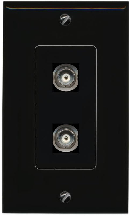 RiteAV 2 BNC Wall Plate Decorative [Black]