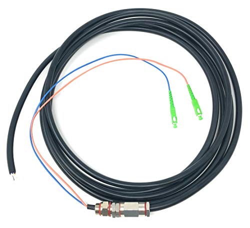 Ultra Spec Cables - SC/APC (2 Strand) Singlemode (9/125) Fiber Optic Waterproof Armored Splice Pigtail - 3M