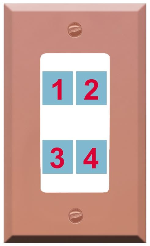 RiteAV Custom Wall Plate 4 port - 1 Gang Decorative [Rose Gold/White]