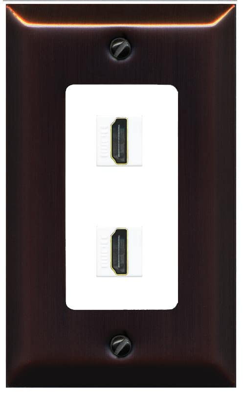 RiteAV HDMI Wall Plate 2 Port - 1 Gang [Bronze/White]