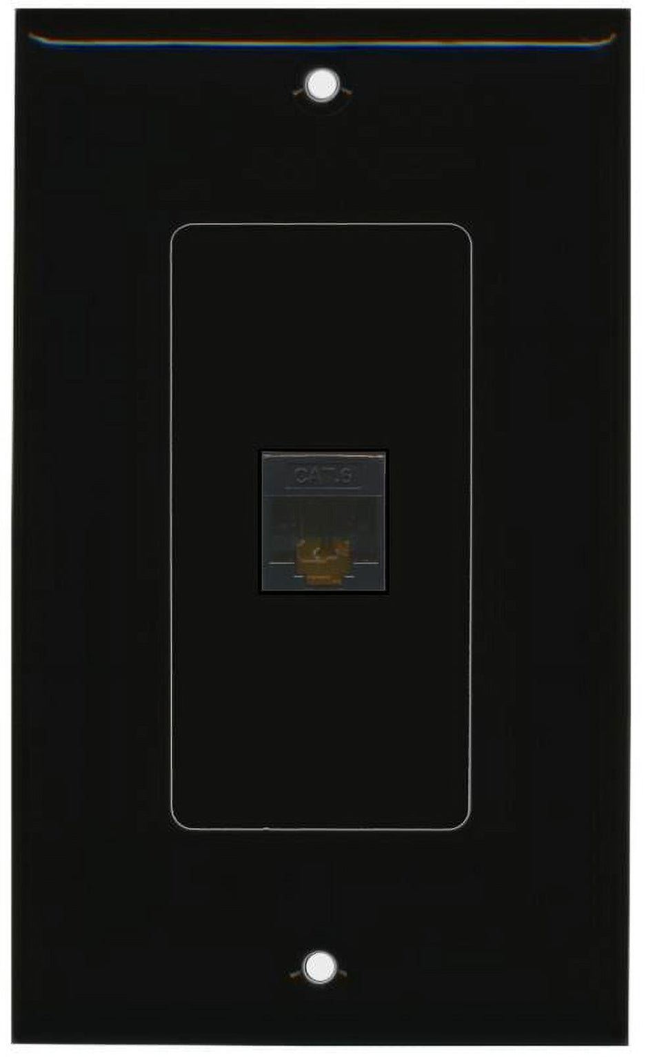 RiteAV 1 Port Cat6 Ethernet Wall Plate Jack Female-Female - 1 Gang [Black/Black]
