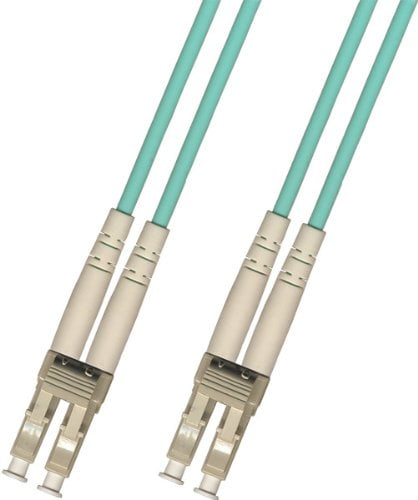 3 Meter 40Gb OM4 Multimode Duplex Fiber Optic Cable (50/125) - LC to LC - Aqua