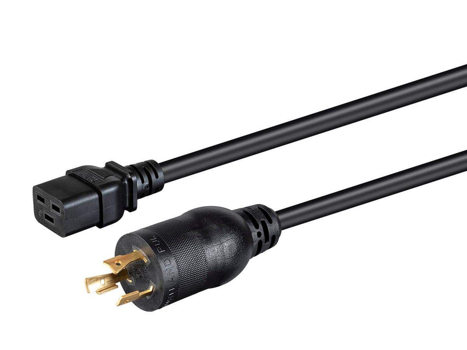 Monoprice 3-Prong Extension Cord - 12ft - Black, NEMA L5-20P to IEC 60320 C19, for Computers, Servers, and Monitors to a PDU or UPS in a Data Center