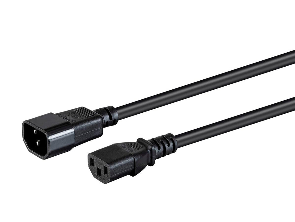 Monoprice Heavy Duty Extension Cord - IEC 60320 C20 to IEC 60320 C19, 20 Amp, 2500 Watt, 250 Volt, 12AWG, 3 Feet, Black