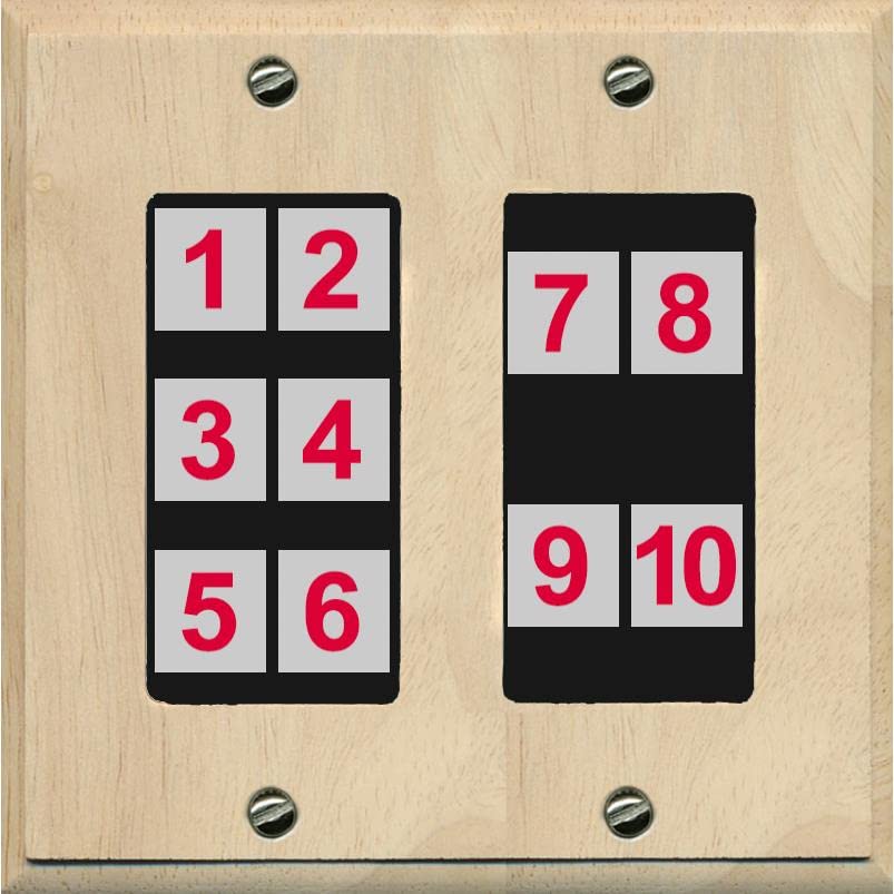 RiteAV - Custom Wall Plate 10 Port - 2 Gang [Wood/Black]