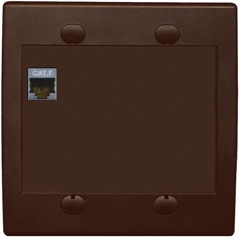 RiteAV 1 Port Cat7 Shielded Ethernet Wall Plate - Flat 2 Gang [Brown/Brown]