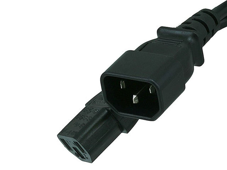 Monoprice 106329 3-Feet 18AWG Power Extension Cord Cable with 3 Conductor Black (2 Pack)