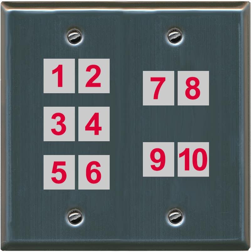 RiteAV - Custom Wall Plate 10 Port - 2 Gang Flat [Stainless Steel]