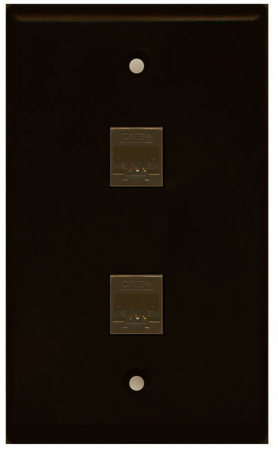 RiteAV 1 Gang 2 Port Cat5e Wall Plate - Brown - Bracket Included