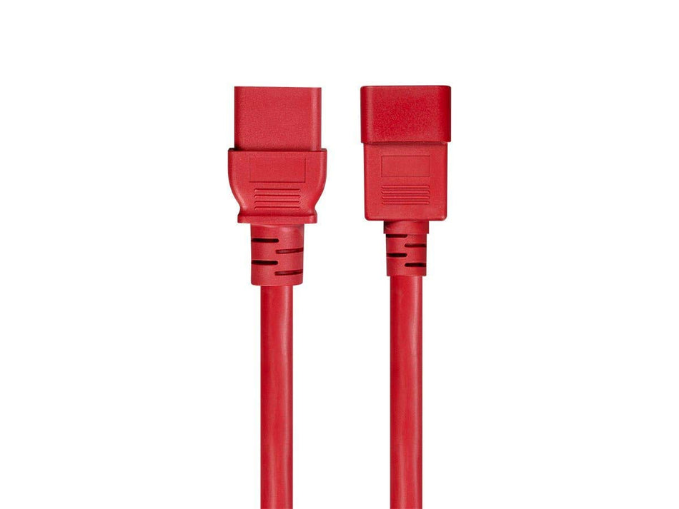 Monoprice Power Cable/Cord - 3 Feet - Red | 14AWG for PDU 15A (IEC 60320 C13 to IEC 60320 C20)