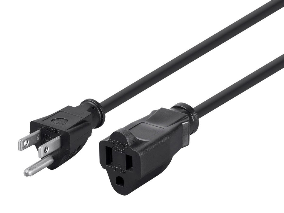 Monoprice 105296 1' 16-AWG Power Extension Cord, Black (105296)