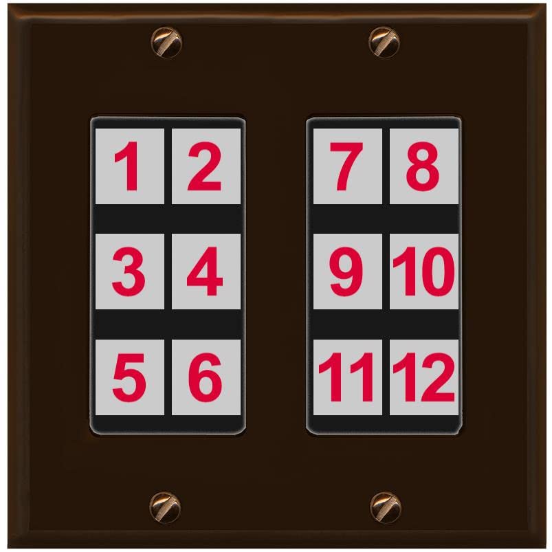 RiteAV - Custom Wall Plate 12 Port - 2 Gang [Brown/Black]