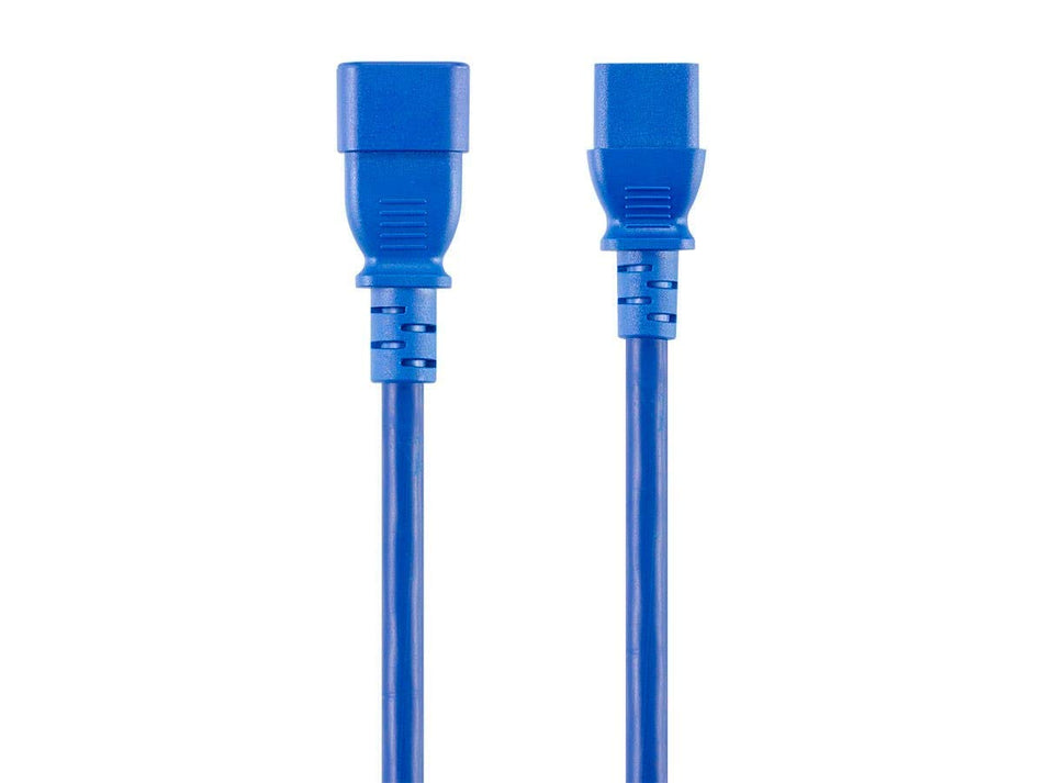 Monoprice Extension Cord - 4 Feet - Blue | IEC 60320 C14 to IEC 60320 C13, 14AWG, 100-250V, for Powering Computers, Monitors, and Other Peripherals