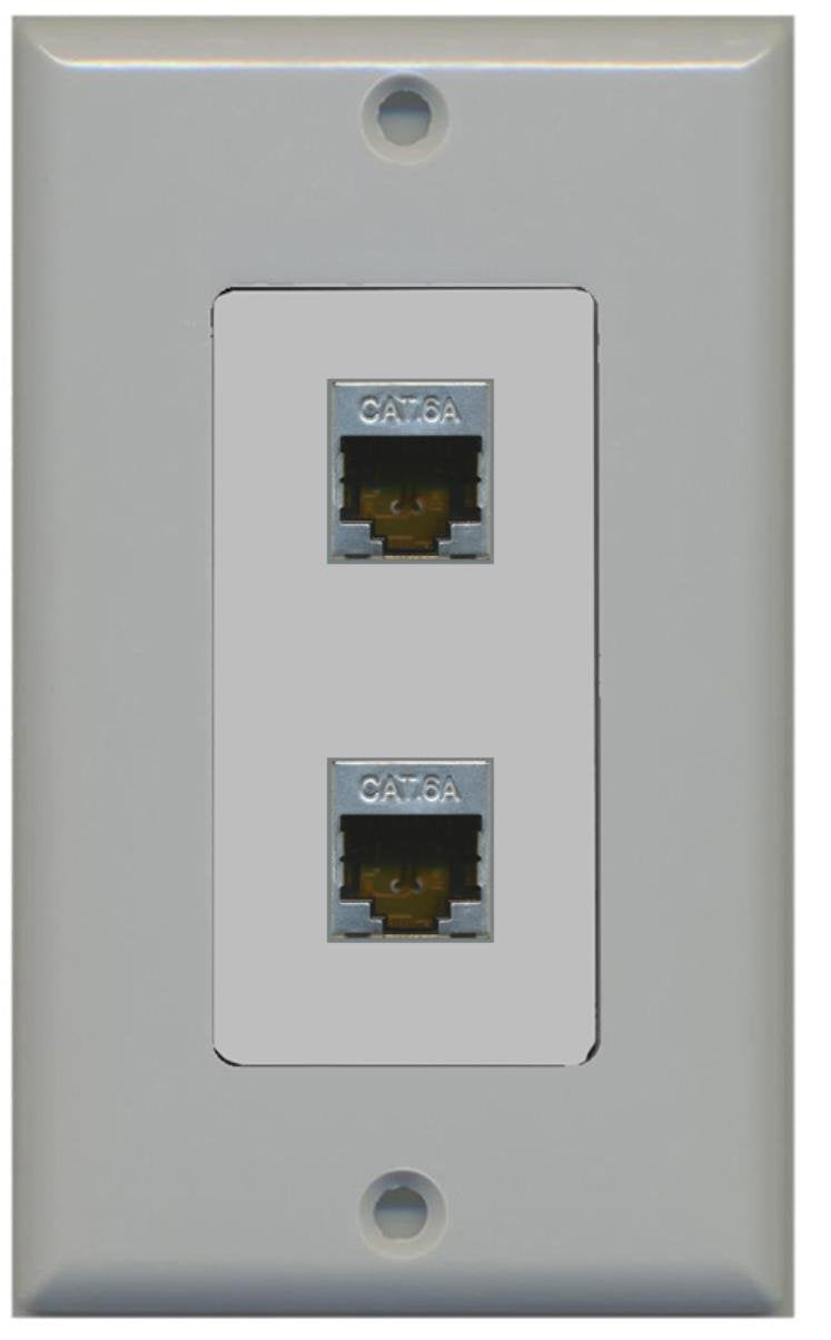 Riteav Piastra A Muro Cat6 Con Inserti Bianchi - Connessione Tool-less Femmina-Femmina, Per Rete Ethernet - 4
