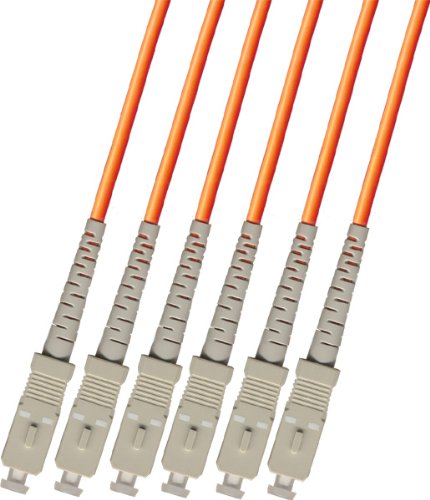 SC to SC 6 Strand 200FT Multimode 62.5/125 Fiber Optic Cable 60m Breakout Type