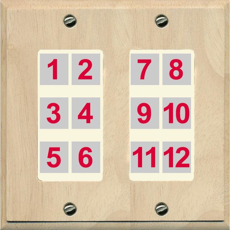 RiteAV - Custom Wall Plate 12 Port - 2 Gang [Wood/Light-Almond]