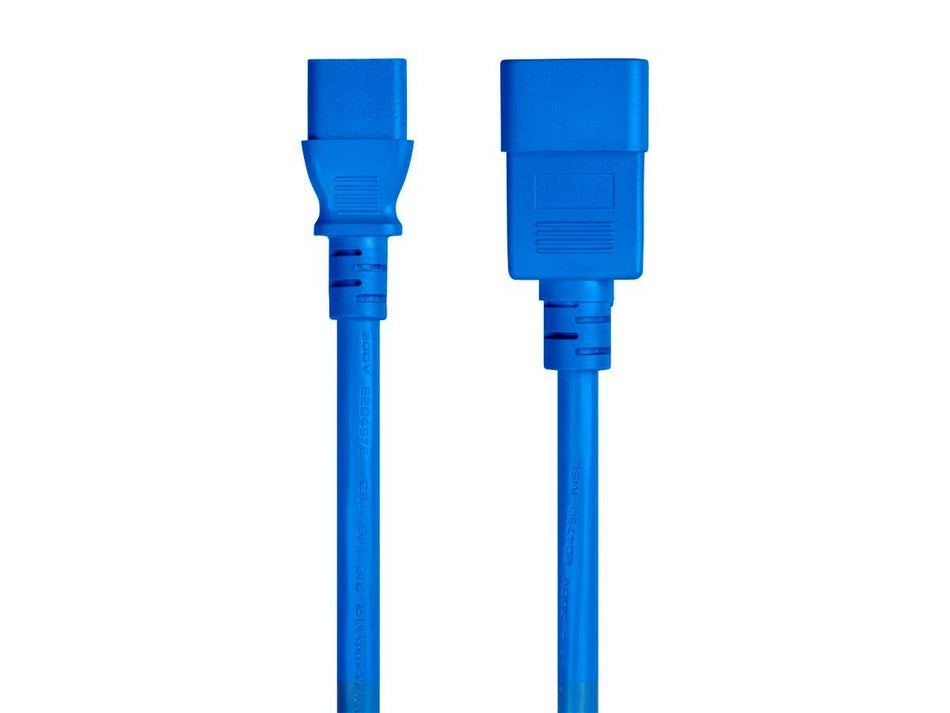 Monoprice Power Cable/Cord - 4 Feet - Blue | 14AWG for PDU 15A (IEC 60320 C13 to IEC 60320 C20)