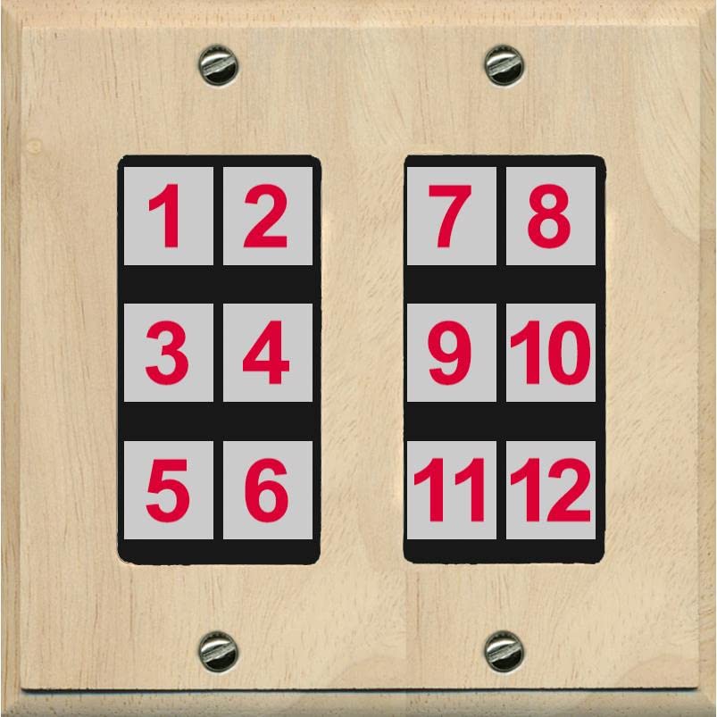 RiteAV - Custom Wall Plate 12 Port - 2 Gang [Wood/Black]