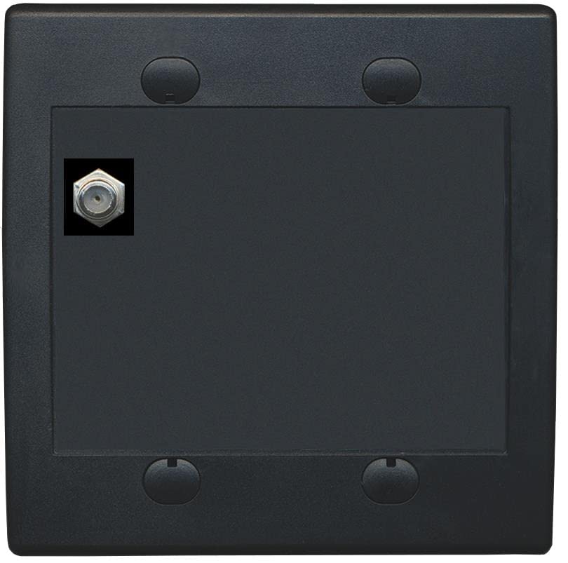 RiteAV 1 Port Coax Cable TV F-Type Wall Plate - Flat 2 Gang [Black/Black]