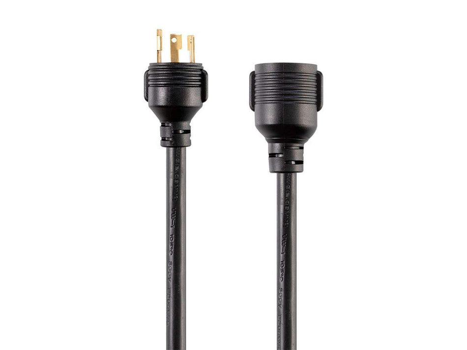Monoprice Heavy Duty Extension Cord - 25 Feet - Black | Locking Connectors, NEMA L5-30P to NEMA L5-30R, 10AWG, 30A, SJT, 125V