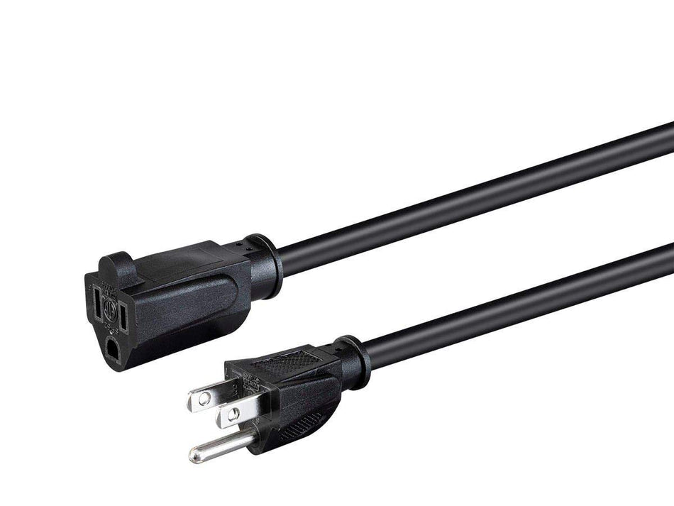 Monoprice Extension Cord - 25 Feet - Black | NEMA 5-15P to NEMA 5-15R, 18AWG, 10A, SVT, 120V
