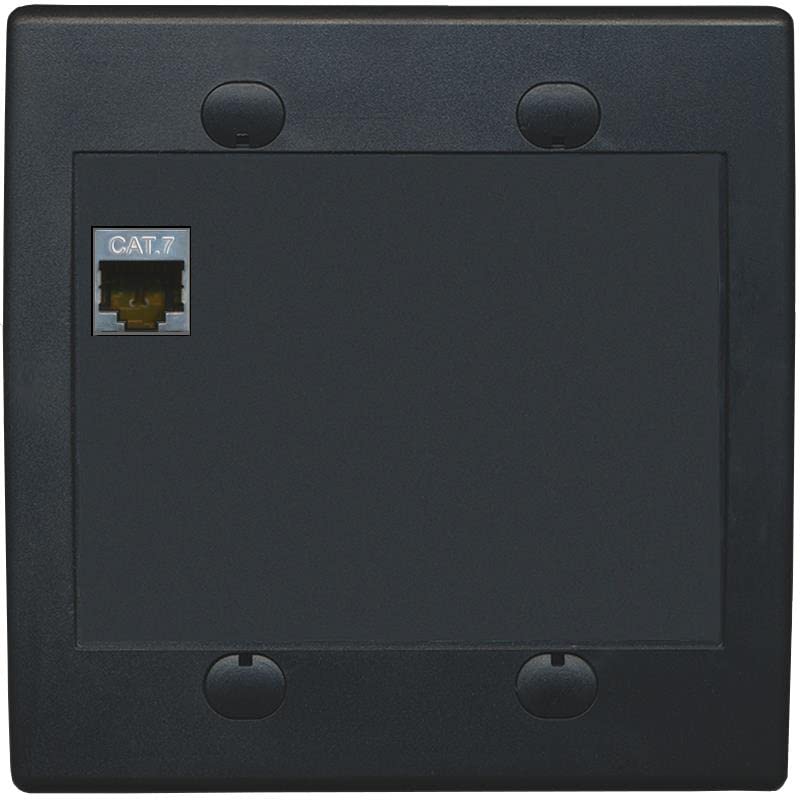 RiteAV 1 Port Cat7 Shielded Ethernet Wall Plate - Flat 2 Gang [Black/Black]