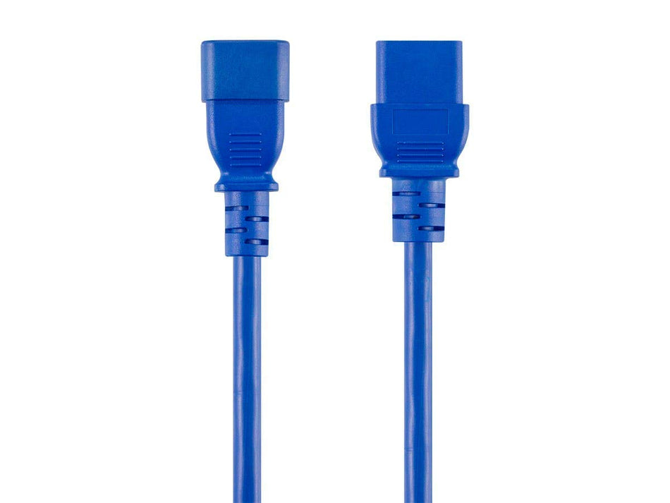 Monoprice Power Cord - 10 Feet - Blue | IEC 60320 C14 to IEC 60320 C19, 14AWG, 15A, SJT, 100-250V, for Powering Computers, Monitors