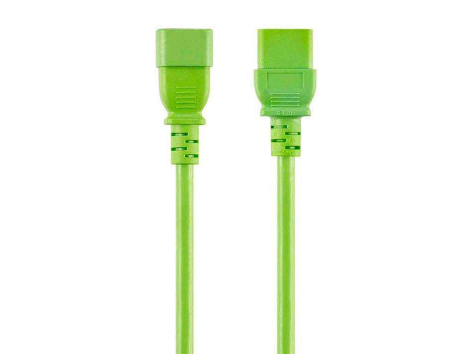 Monoprice Power Cord - 6 Feet - Green | IEC 60320 C14 to IEC 60320 C19, 14AWG, 15A, SJT, 100-250V, for Powering Computers, Monitors