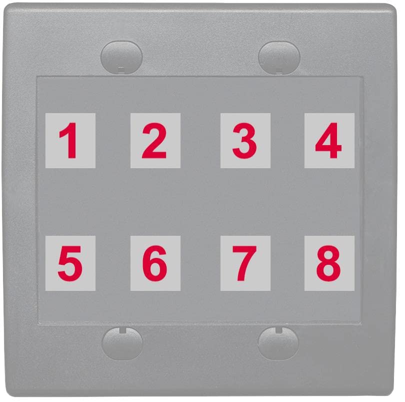 RiteAV - Custom Wall Plate 8 Port - 2 Gang Flat [Gray/Gray]