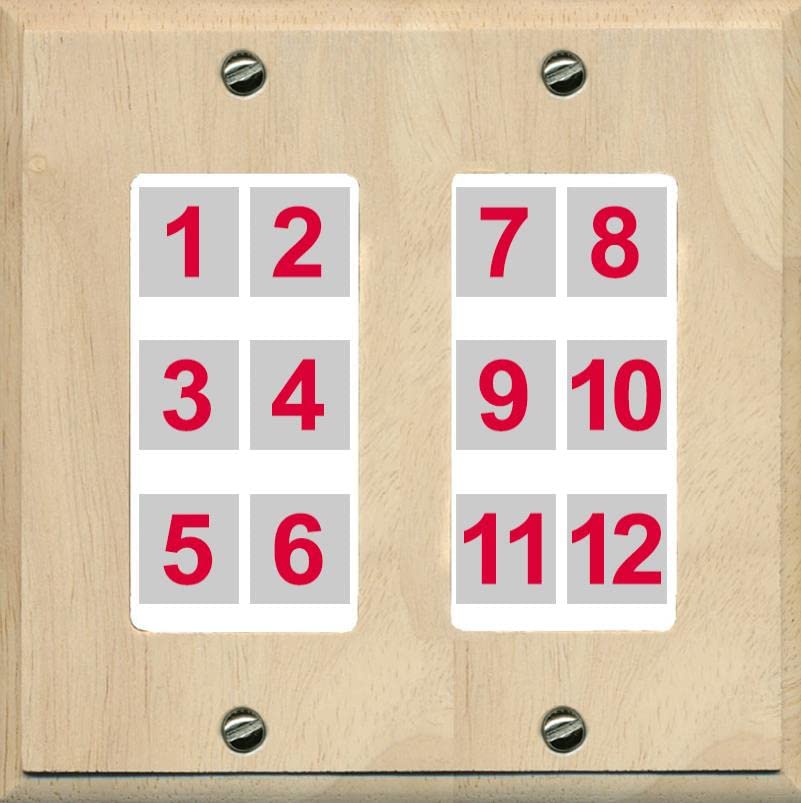 RiteAV - Custom Wall Plate 12 Port - 2 Gang [Wood/White]