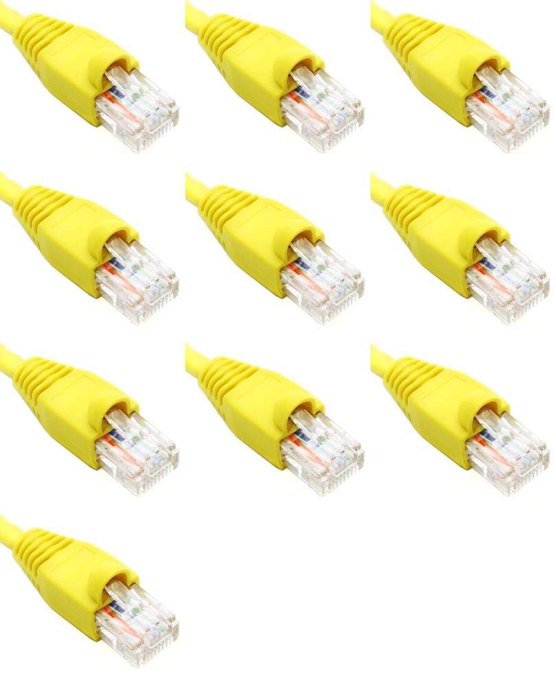 5 Feet Cat6 Ethernet Network Patch Cables Yellow RJ45 m/m (10 Pack)